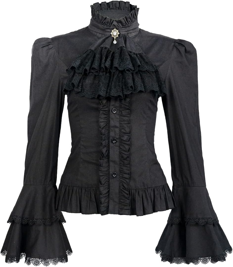 Victorian Blouse Womens Gothic Lolita Shirt for Vintage Style