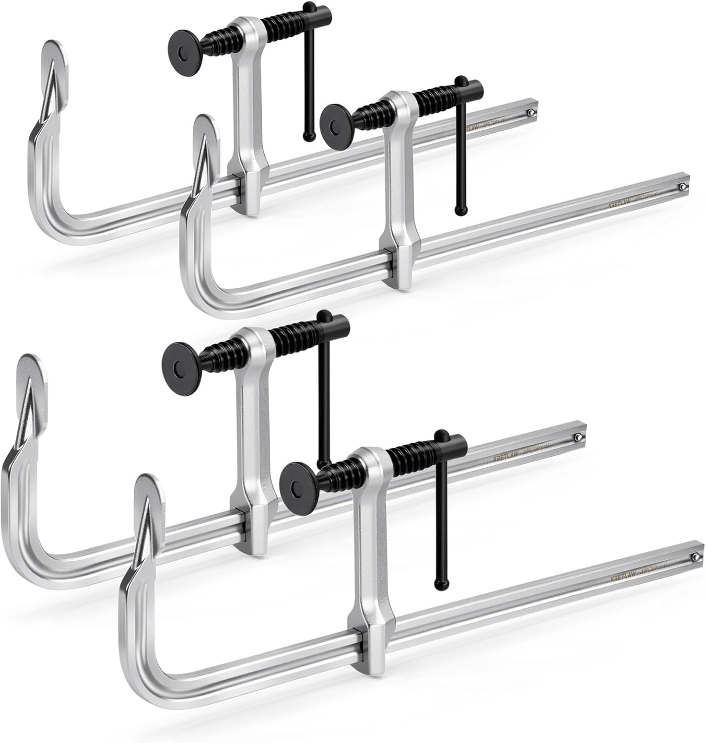 Bar Clamps 4-Pack for Welding and Woodworking - 12-Inch F Clamps