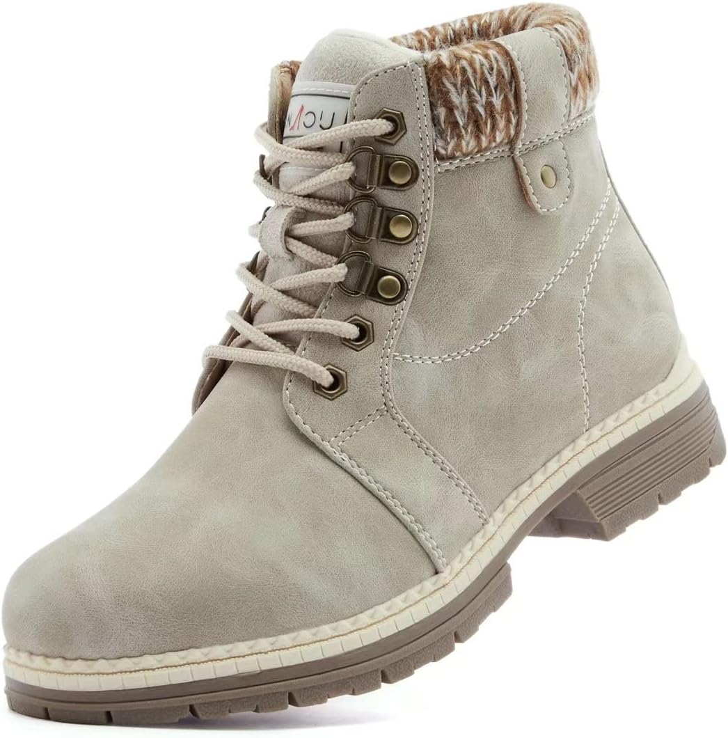 ANJOUFEMME Casual Winter Hiking Boots for Women - Stylish and Warm