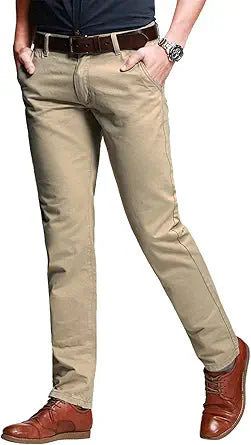 Match Men's Straight Slim Fit Pants for Casual Spring Wear