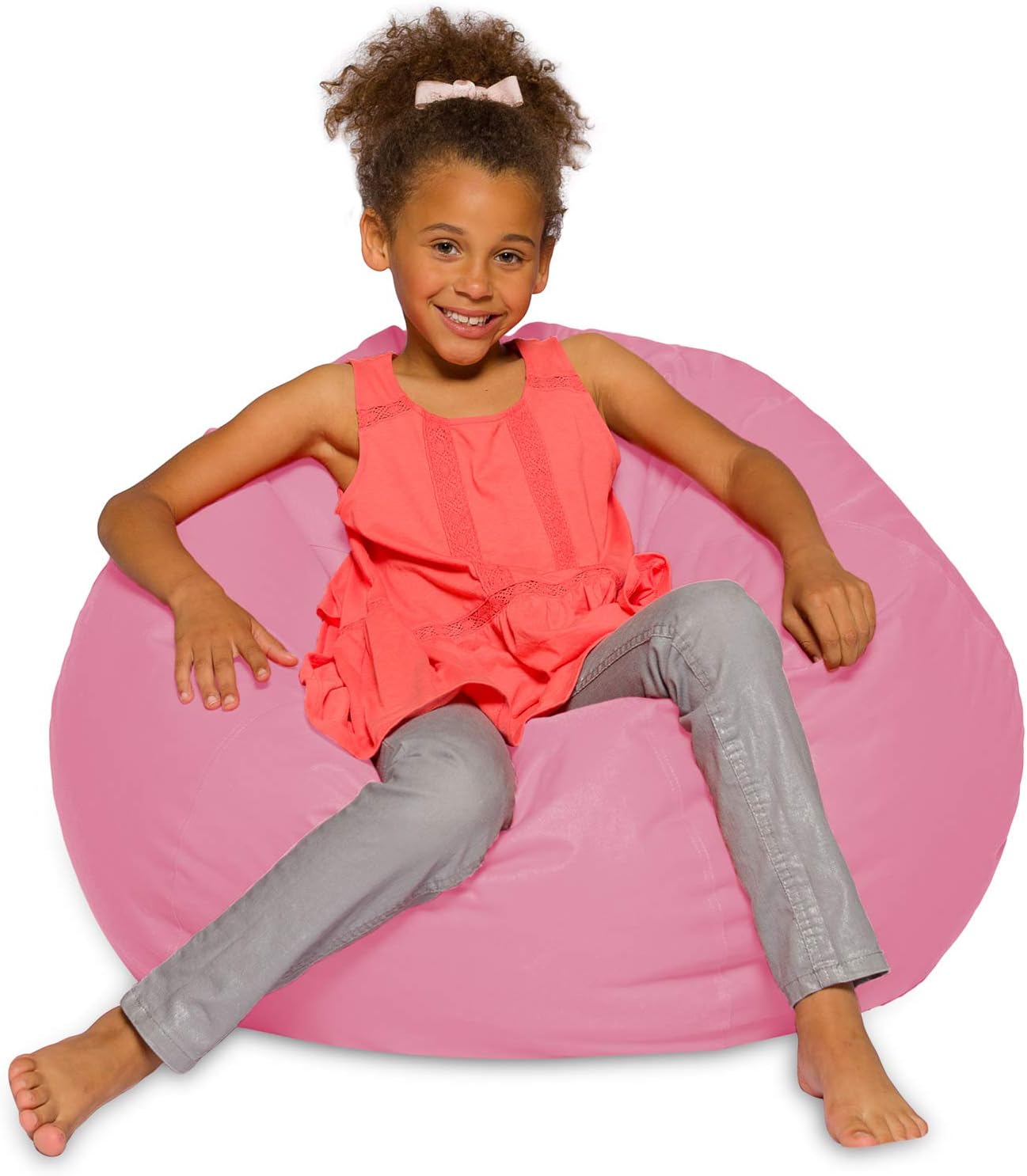 Posh Creations Bean Bag Chair for Kids and Adults - Solid Pink