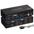 Dual Monitor KVM Switch HDMI 2-Port 4K 60Hz - Dual PC Control