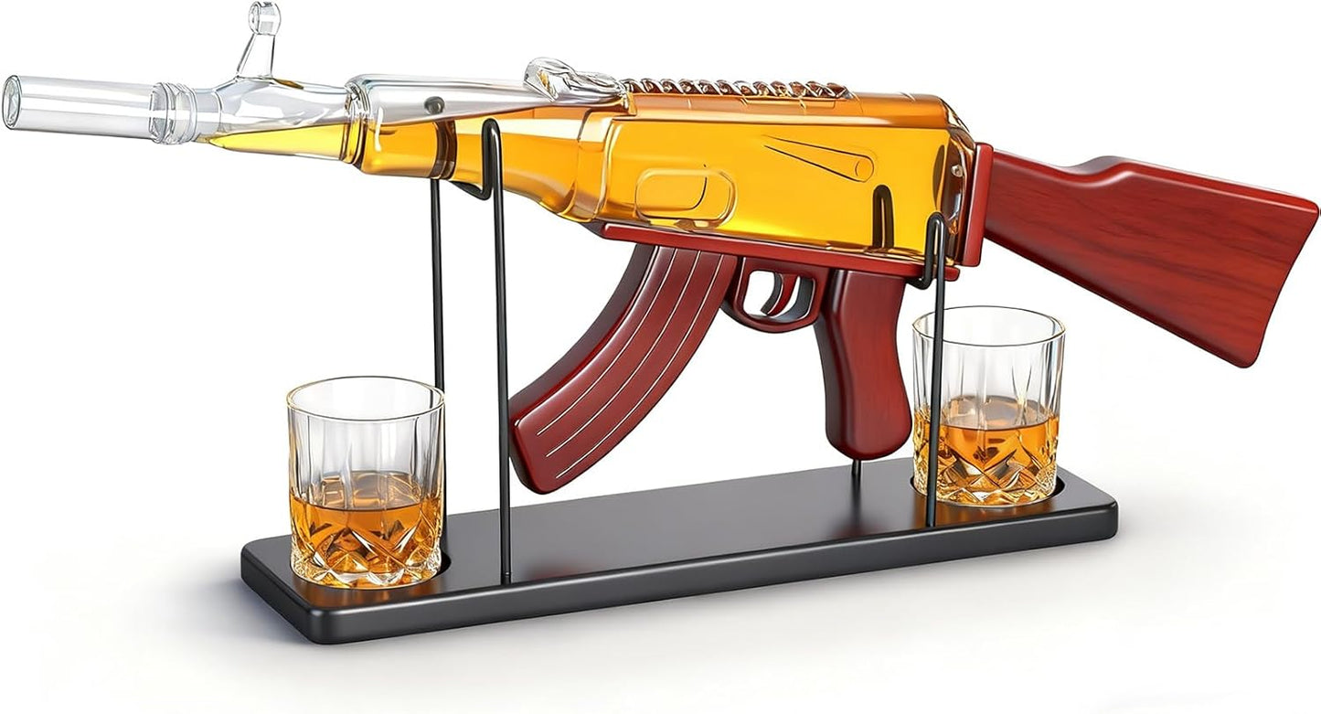 23 oz Gun Decanter Set for Men - Ultimate Whiskey Experience