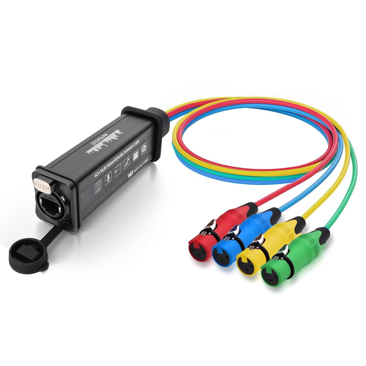 4 Channel XLR Female to RJ45 Ethernet Breakout for Audio Needs