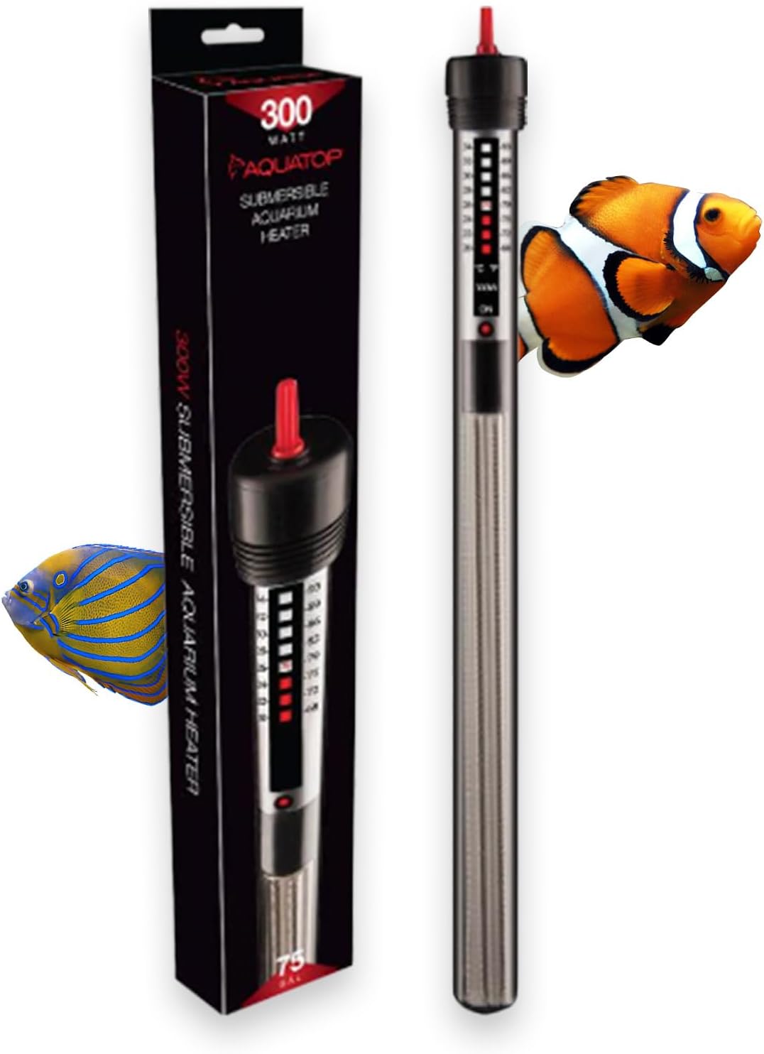 Aquatop 300W Titanium Heater: Precise Temp Control for 75 Gal Tanks!