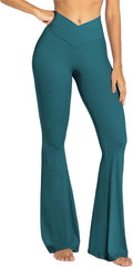 Flare Leggings for Women - Crossover High-Waist Tummy Control