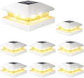 VOLISUN 4x4 Solar Fence Post Lights 8pack - Warm White Outdoor Cap