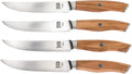 Mercer Culinary Olive Wood 4-Piece Steak Knife Set - Balanced, Sharp