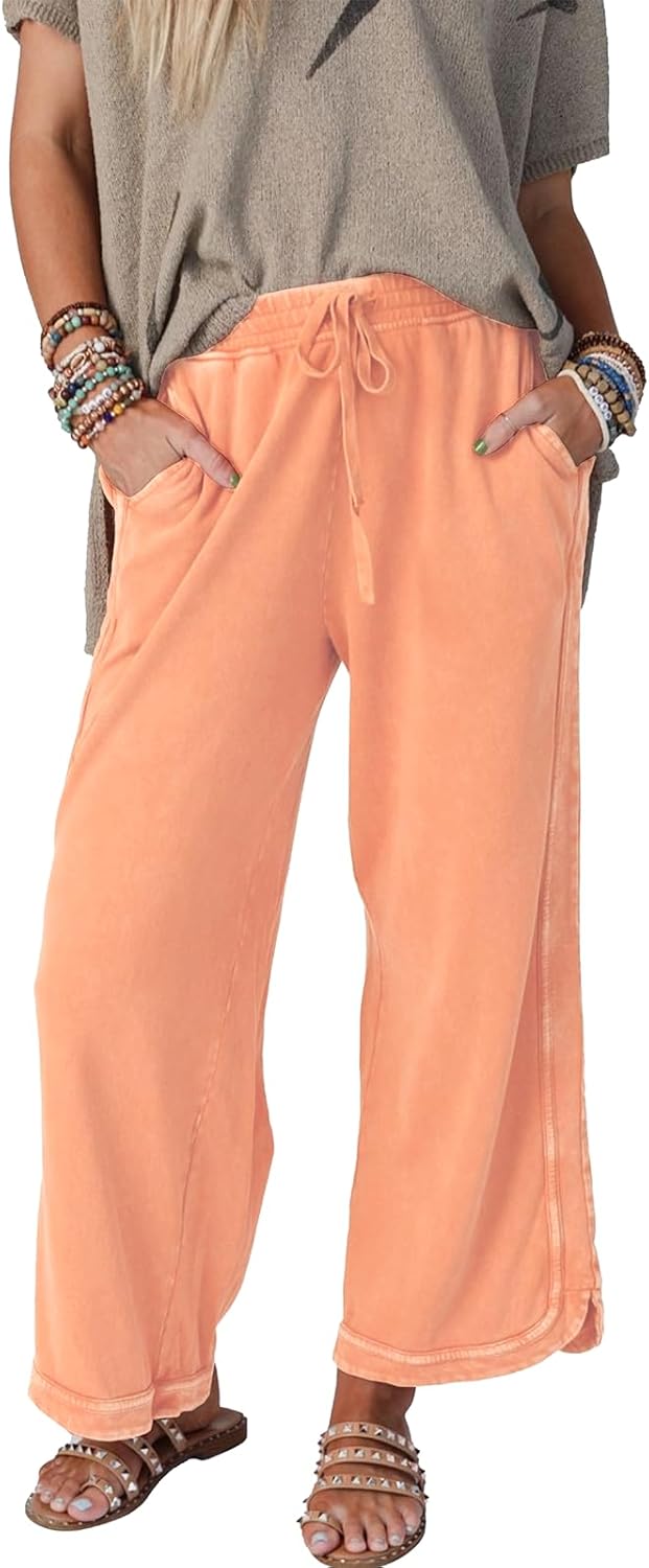 Gnveub Women's Yoga Pants Lightweight Wide Leg Sweatpants
