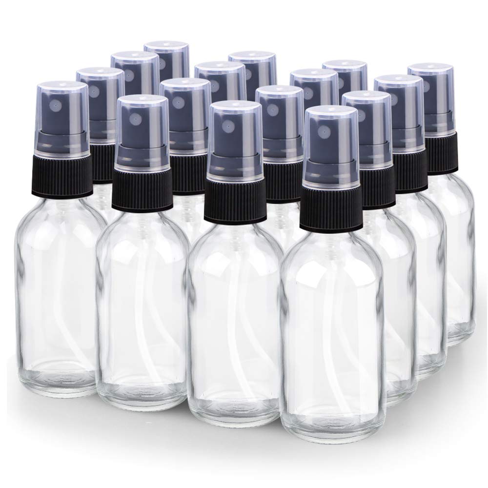Mini Fine Mist Glass Spray Bottles - Set of 16