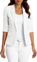 Mina Self 2025 Women's Linen Blazer 3/4 Sleeve - Lightweight Office