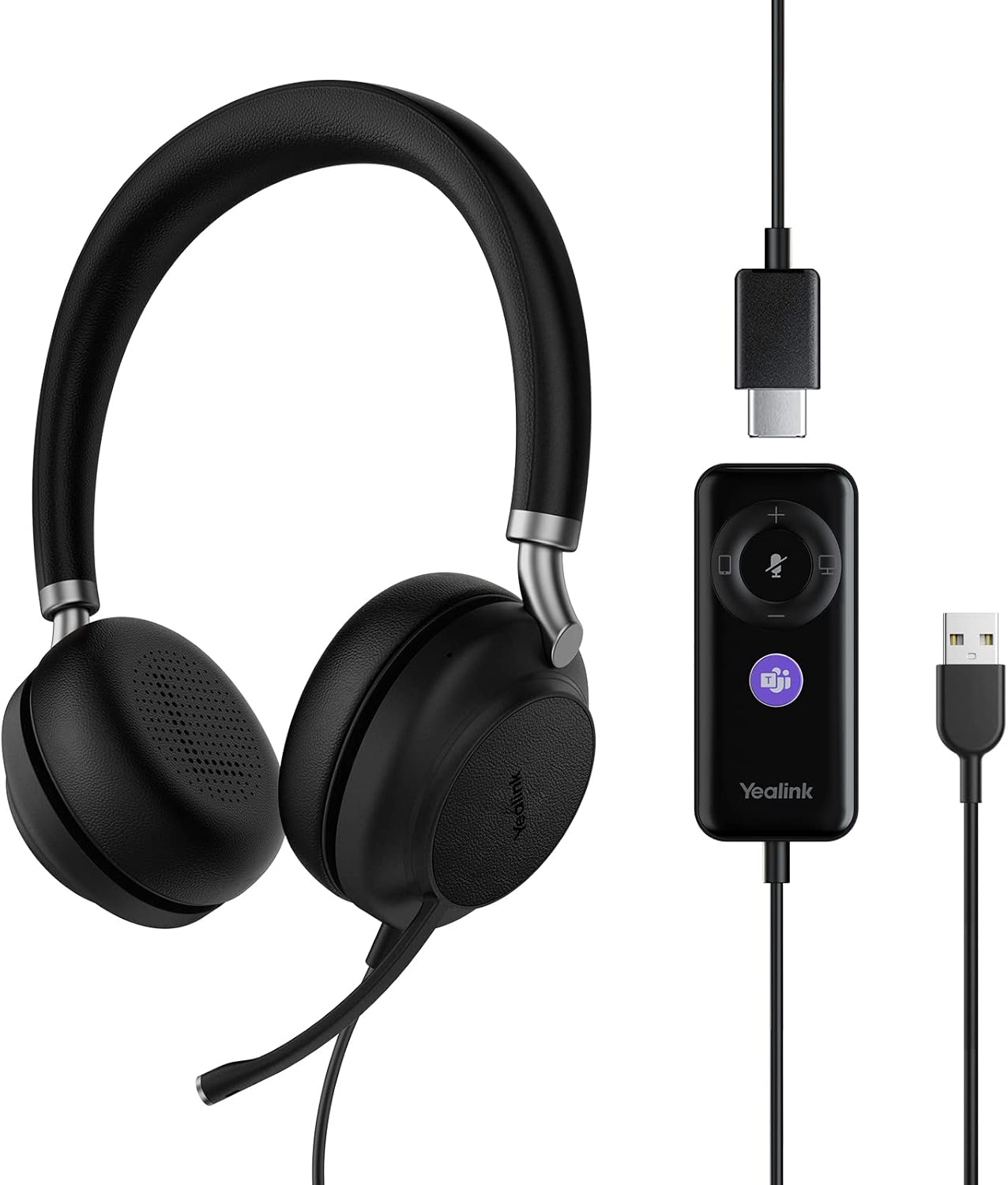 Yealink USB Headset UH38: Teams Certified Wired Headset for Work