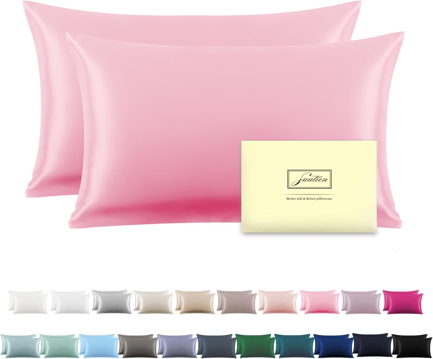 Silk Pillowcase for Hair and Skin, Soft and Breathable Set