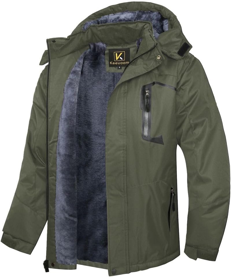 Keevoom Mens Winter Jackets Waterproof Ski Coats for Cold Weather