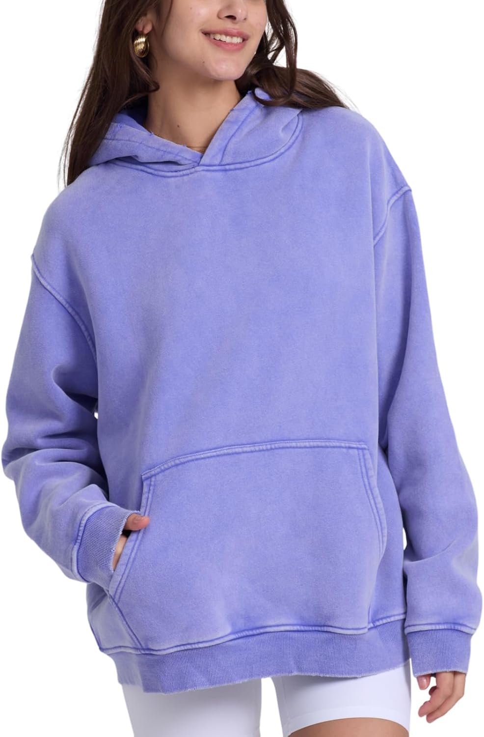 Oversized Acid Wash Hoodie for Women and Men - Vintage Style