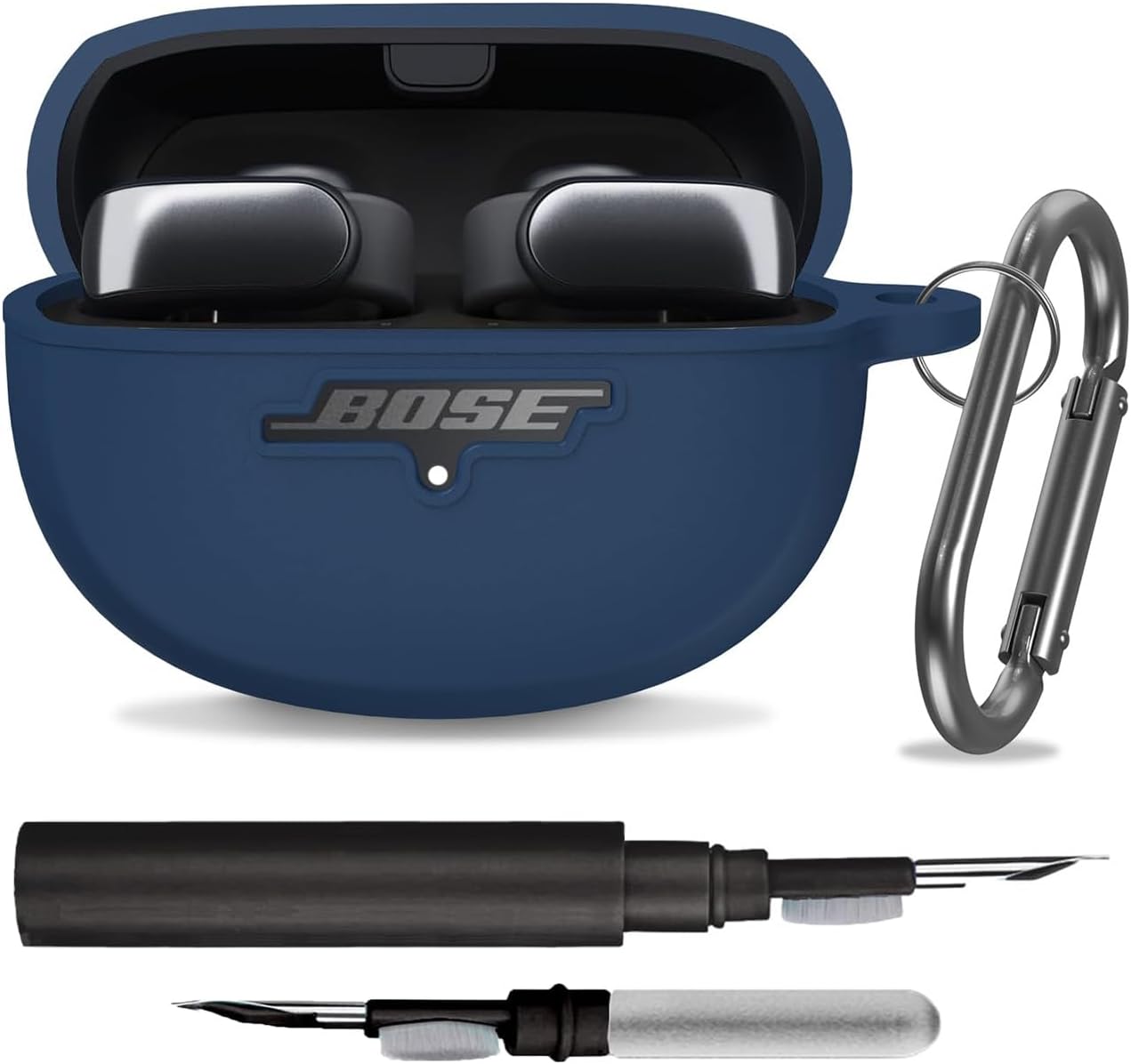 Shockproof Silicone Case for Bose Ultra Open Earbuds + Cleaner Kit (Dark Blue)