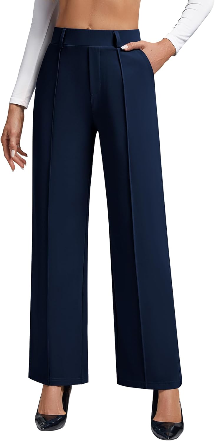 Wide Leg Dress Pants for Women High Waist Business Casual Style
