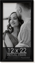 wallsthatspeak 12x22 Black Picture Frame for Posters and Puzzles