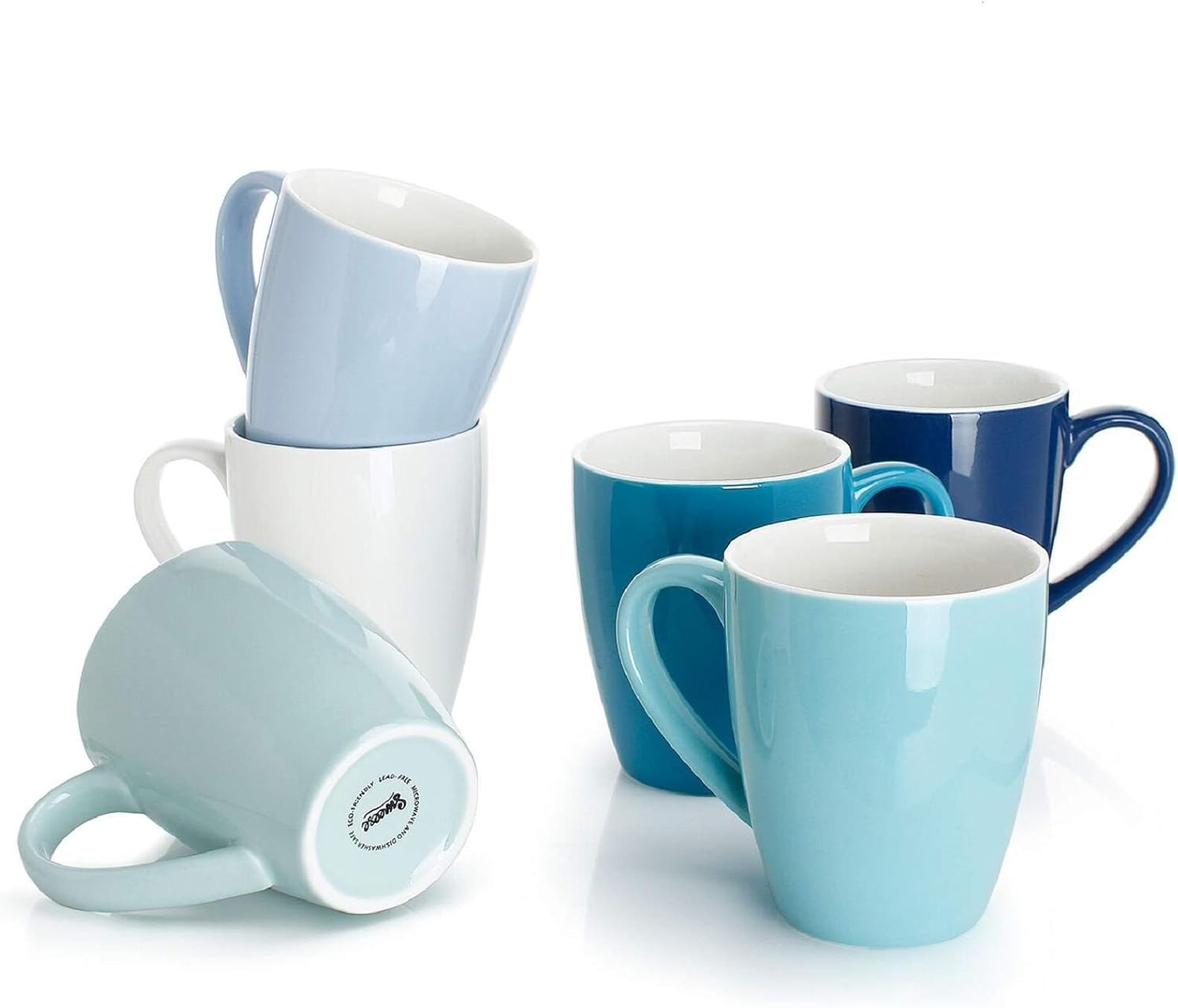 Elegant 16 Ounce Porcelain Coffee Mugs Set of 6 for Every Sip