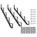 Steel Stair Riser 4 Step Stringer for 35in Deck - Powder Coated Black