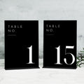 Black Acrylic Wedding Table Numbers 1-15 - Minimalist 5x7 Set