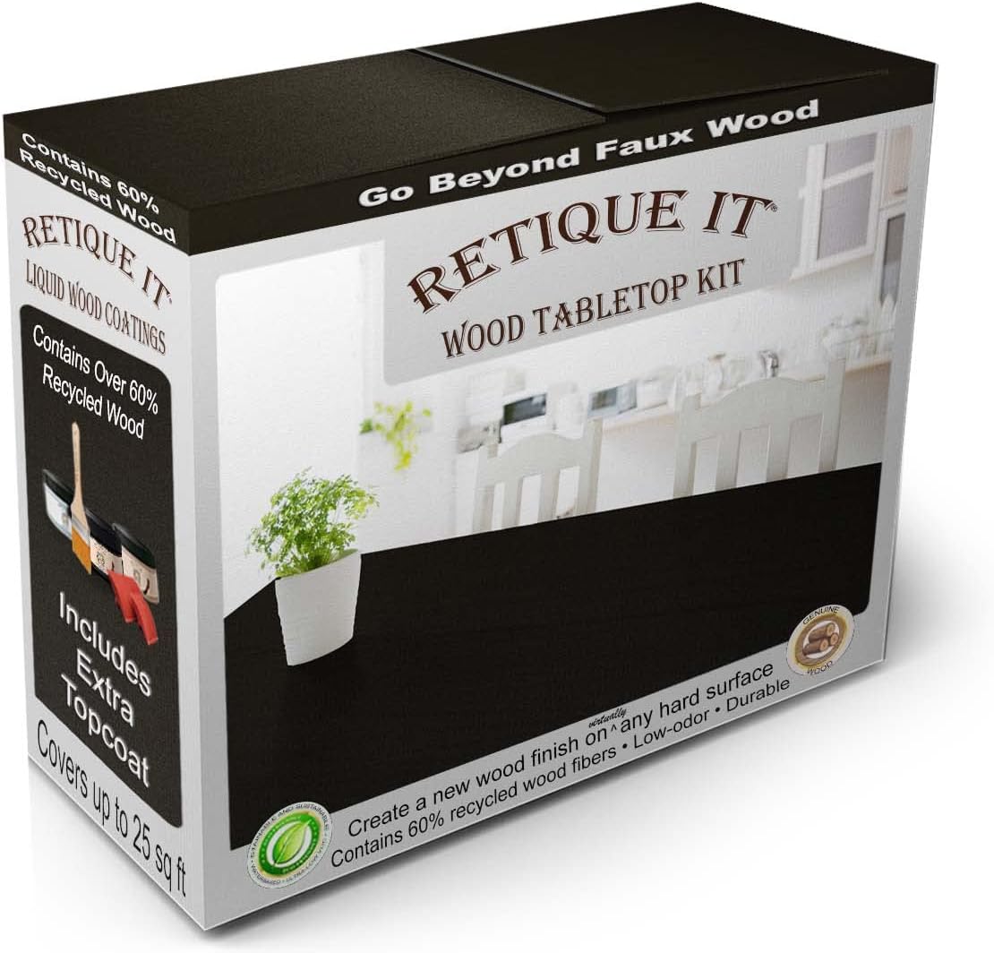 Retique It Wood Finish Tabletop Kit for Stunning Black Surfaces