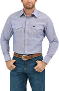 Wrangler Men's Chambray Long Sleeve Work Shirt Chambray - Classic CUT