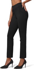 Willit Women's Yoga Dress Pants High Waisted Cropped 27in