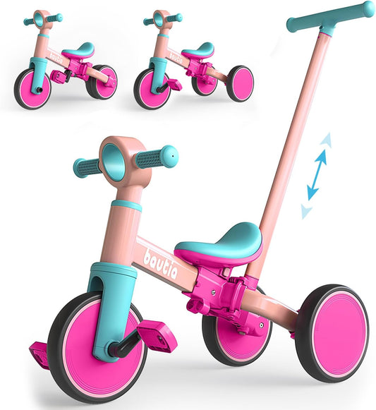 Kids Tricycle with Push Handle for Toddlers 1-4 Years Old Gift