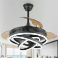 42in Retractable Ceiling Fan with Lights - Quiet Dimmable Fandelier