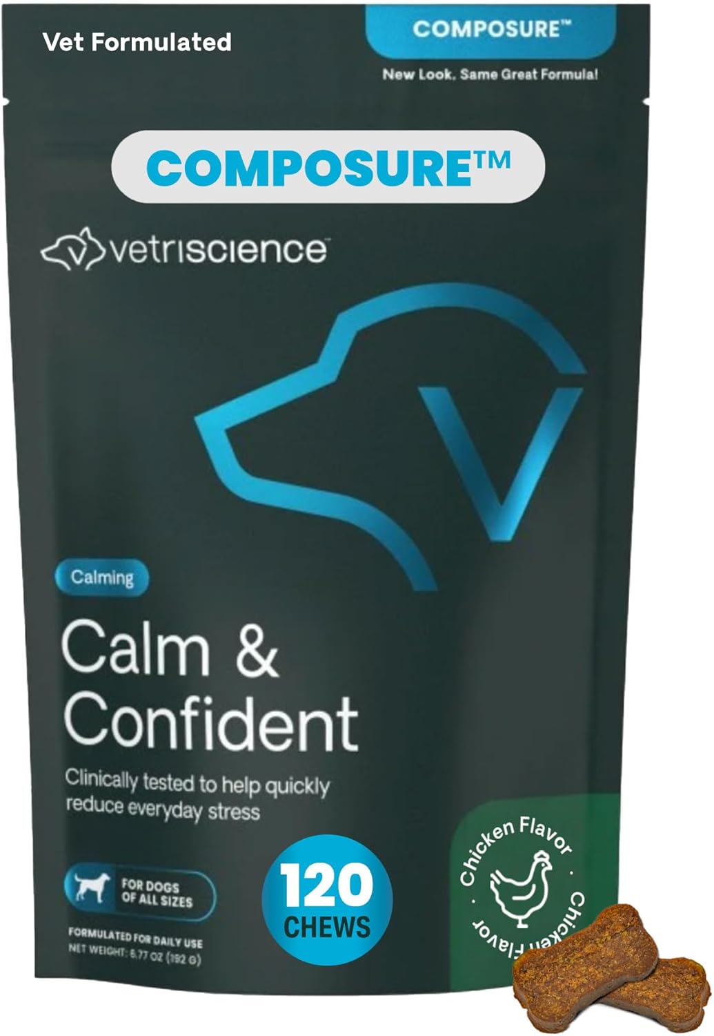 VetriScience Calm & Confident Chews for Stress Relief in Dogs