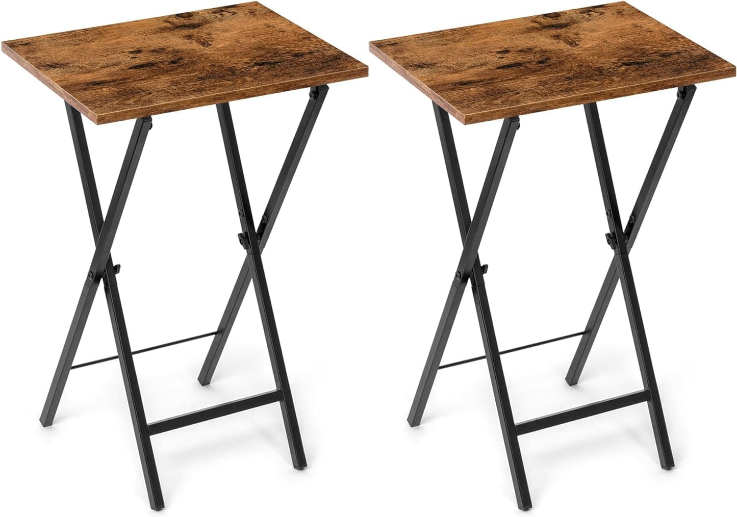 Set of 2 Foldable TV Trays - Rustic Brown, Acovy