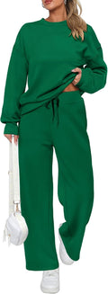 PRETTYGARDEN Womens 2 Piece Outfits 2025 Fall Sweatshirt Wide Leg Cozy