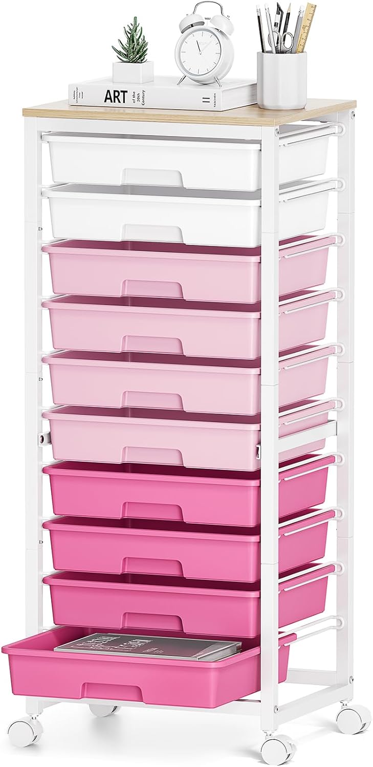 Rolling Cart with Drawers by SYKIARIOL - Multi-Purpose Storage