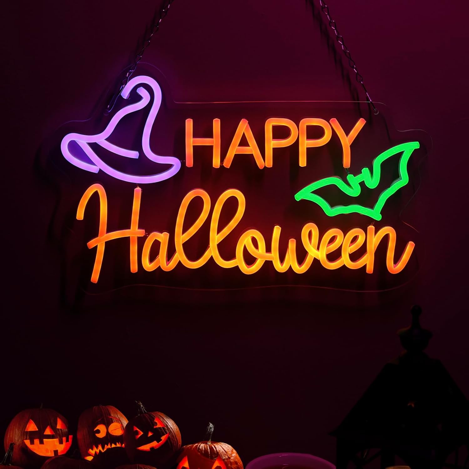Halloween Neon Sign for Festive Decor and Party Vibes