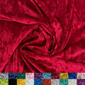 Crushed Velvet Fabric by the Yard - Soft Red 60/62in Wide