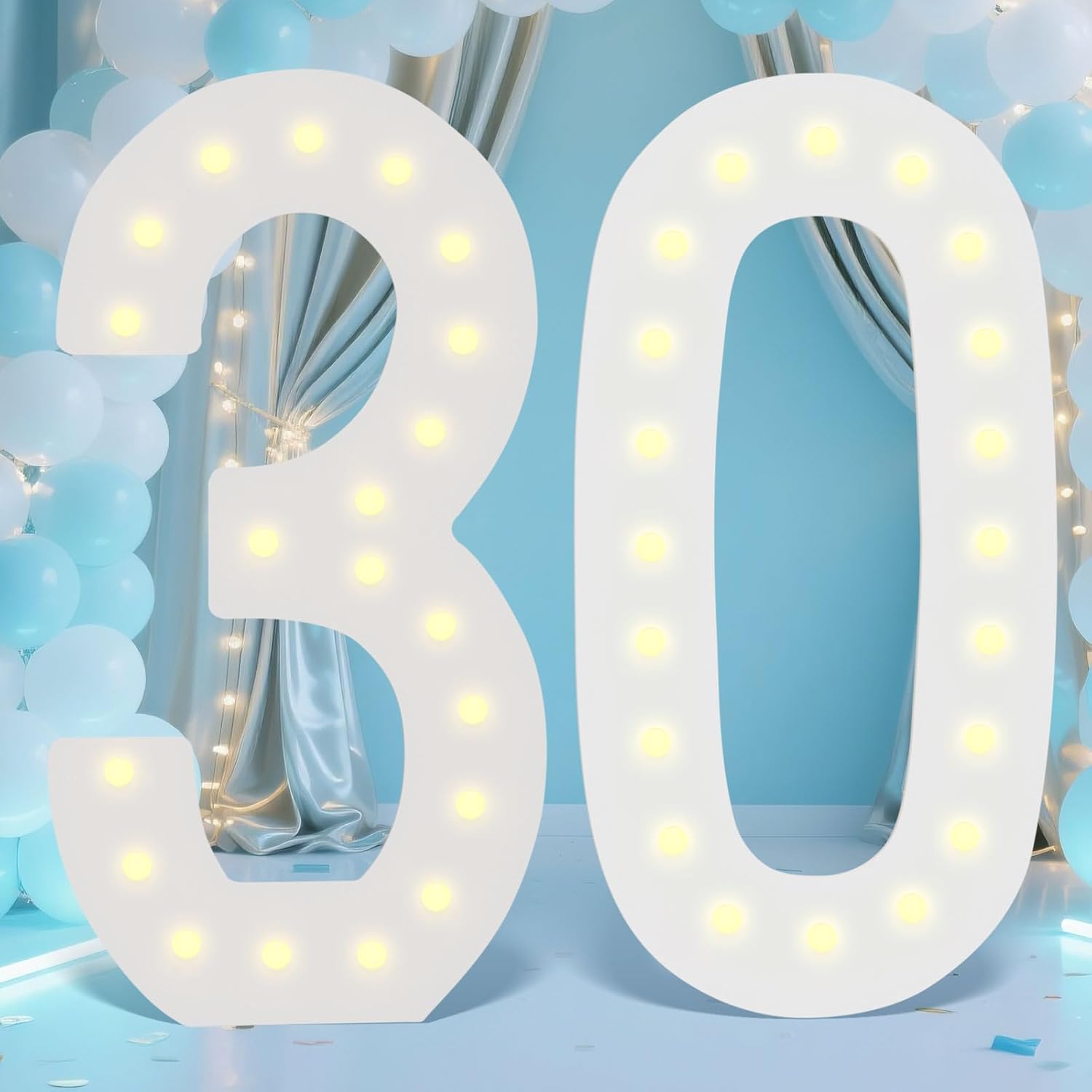 4FT Marquee Numbers for 30th Birthday Decorations and More