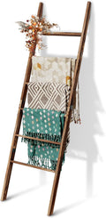 6-Tier Blanket Ladder Wooden 5.7FT - Rustic Farmhouse Towel & Quilt