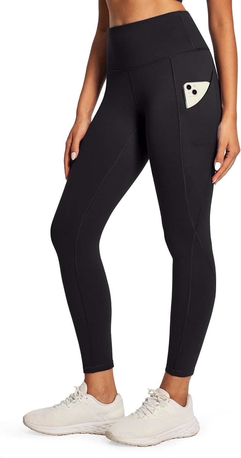 Fleece Lined Leggings Women Thermal Tights with Pockets