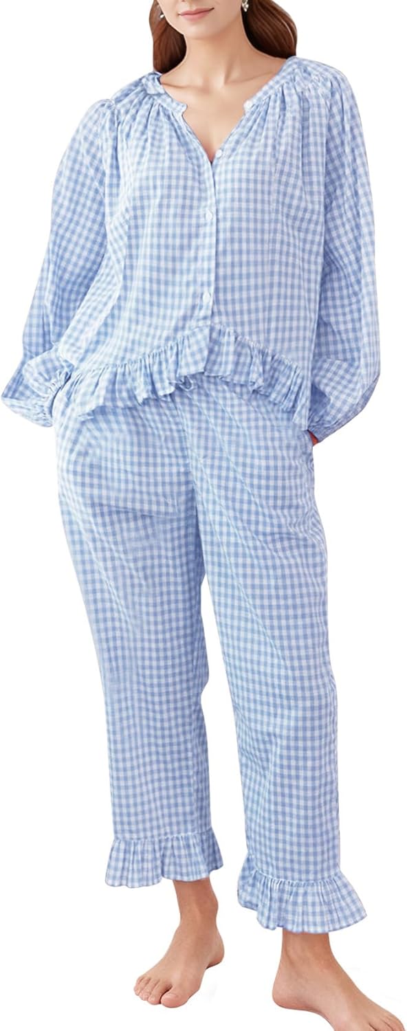 COZYPOIN Womens Plaid Pajamas Set for Comfort and Style