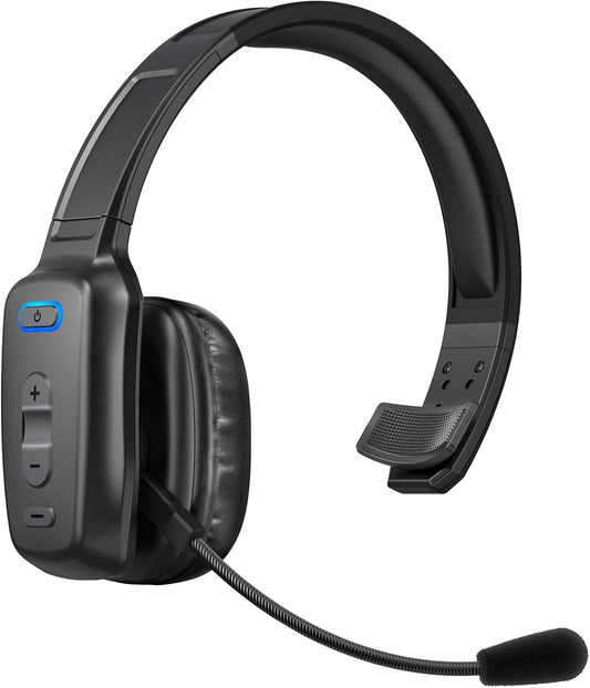 LEAYU Wireless Trucker Headset - Noise Canceling Mic, 60Hrs Talk Time