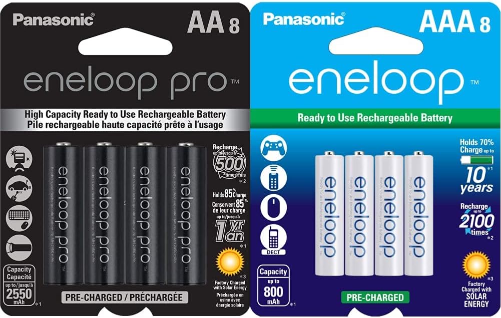 Panasonic eneloop pro AA & AAA Rechargeable Batteries 8 Pack