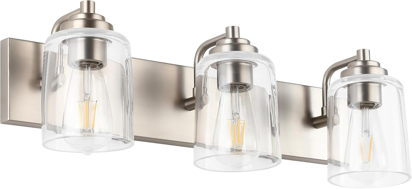 Solfart Brushed Nickel Vanity Light - Stylish 3 Light Fixture