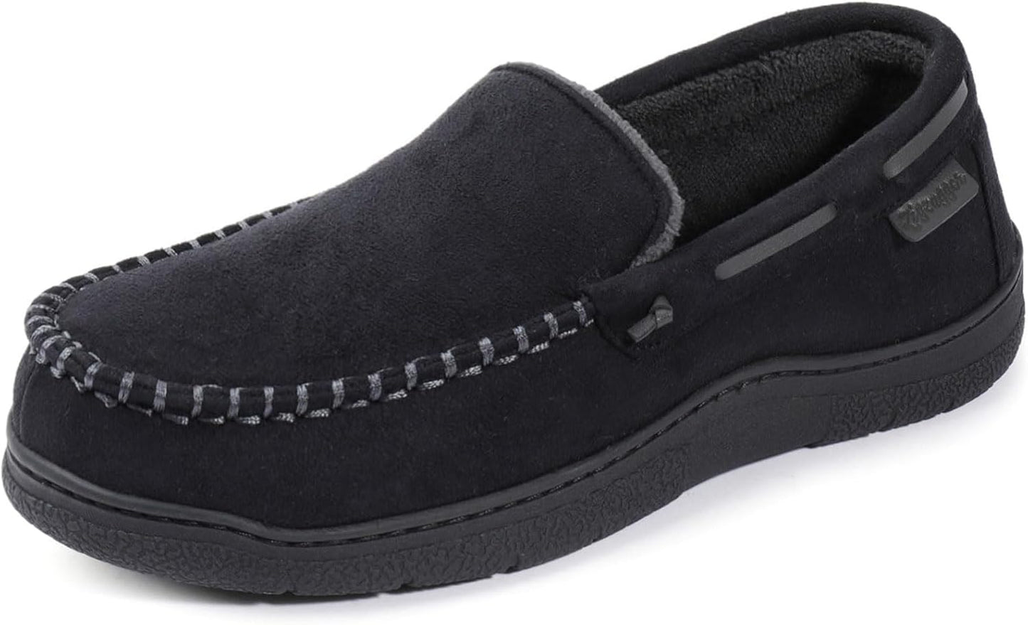 Zigzagger Men's Moccasin Slippers with Memory Foam Comfort