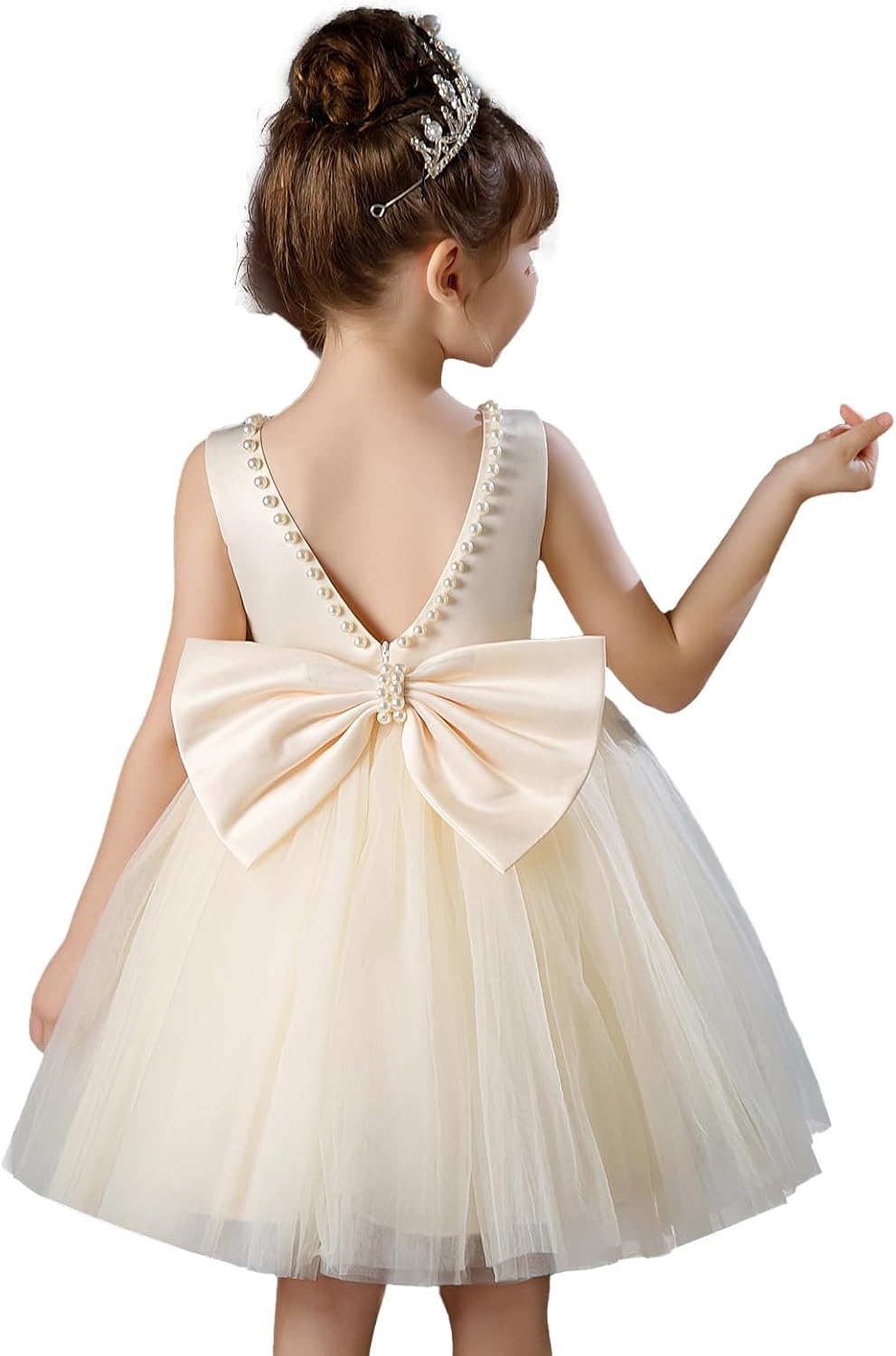 Flower Girl Dress Kids Satin Tulle for Weddings and Parties