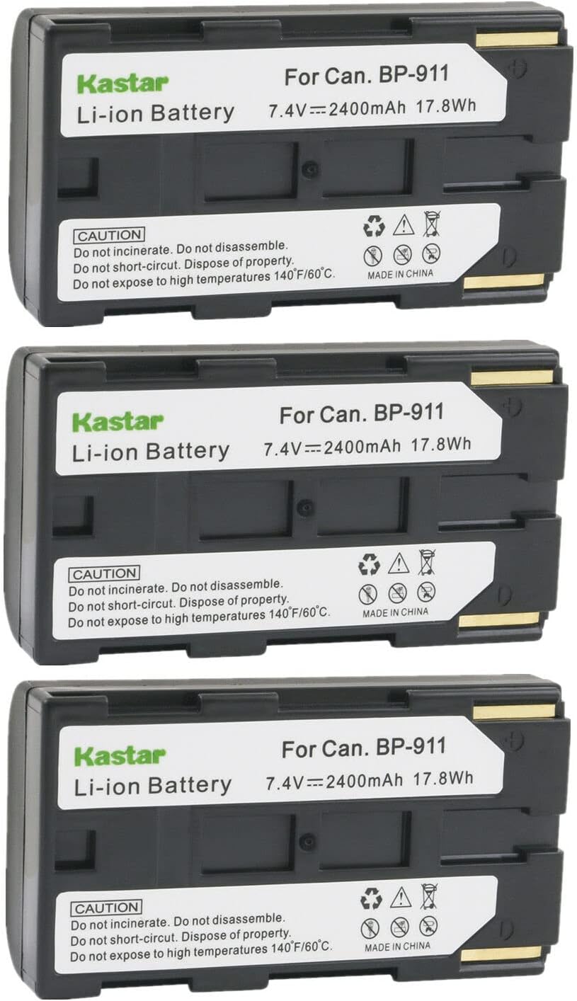 Kastar 3-Pack BP-911 / BP-915 Battery for Canon Cameras