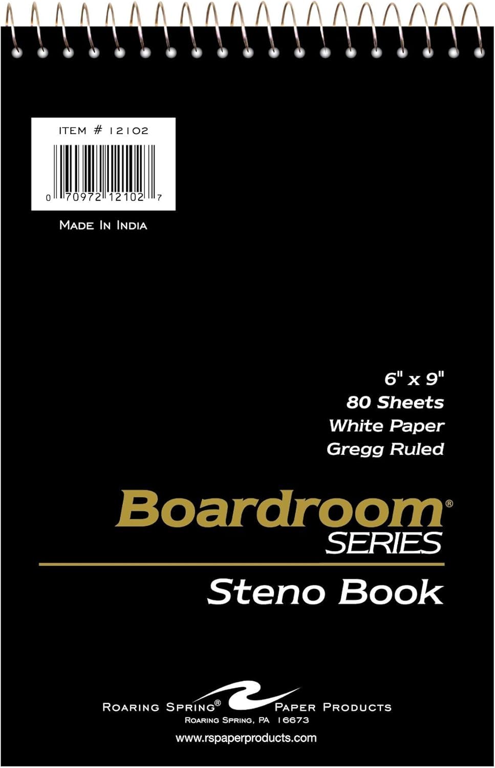 USA-Made Gregg Ruled Steno Pad, 80 Sheets, Snag-Proof Wire