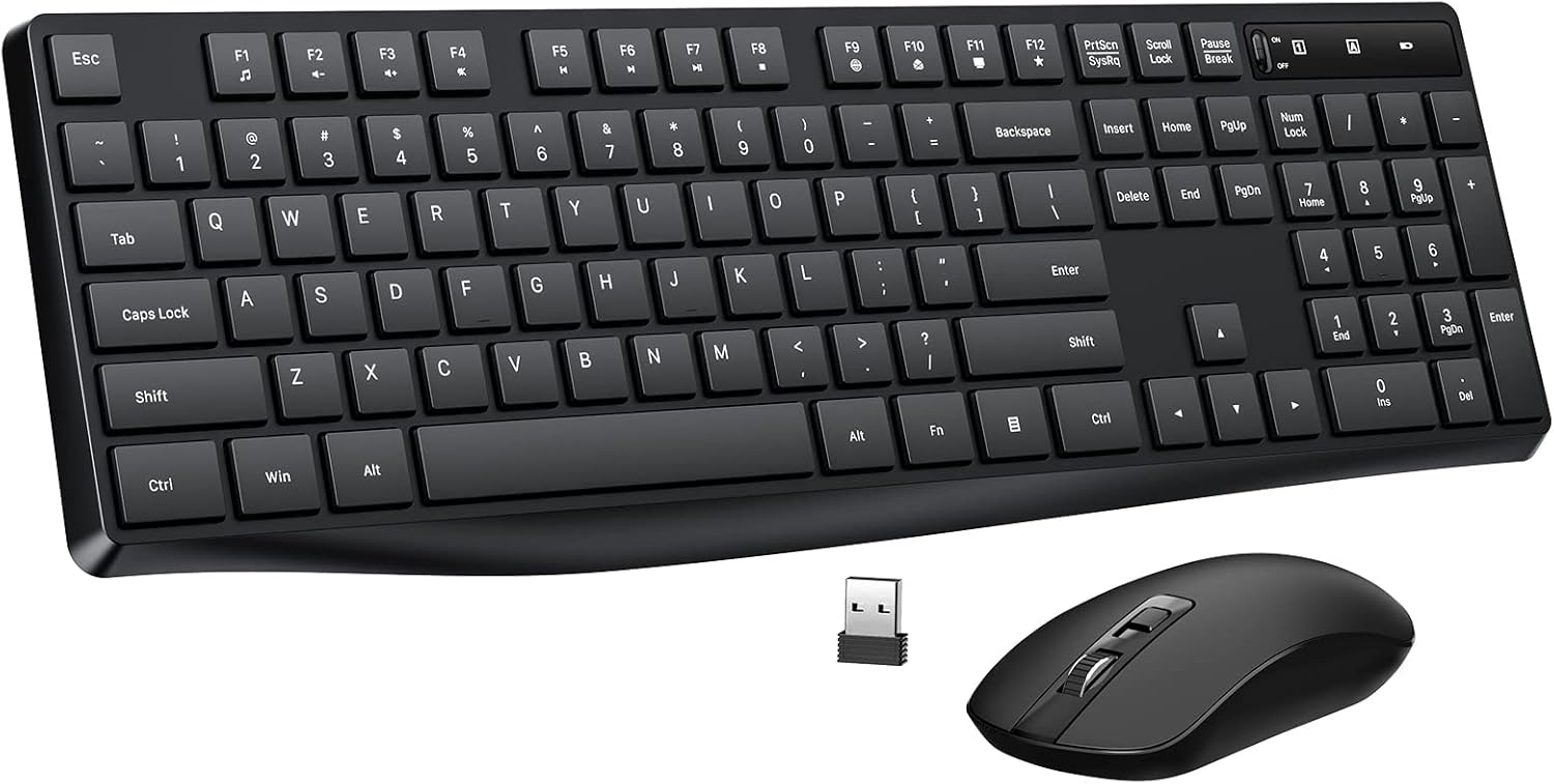 Lovaky Wireless Keyboard & Mouse: Ergonomic, Quiet Click