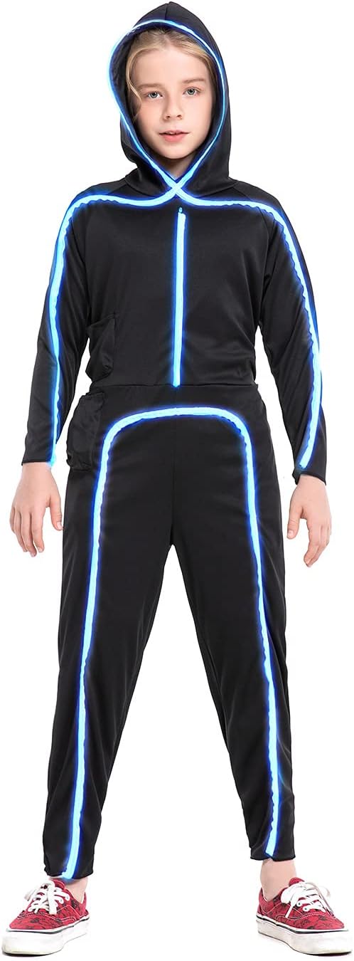 HSCTEK Light Up Child Stick Figure Costume for Fun Nights