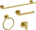 Brushed Gold Bathroom Towel Bar Set 24in - 4-Piece Hardware